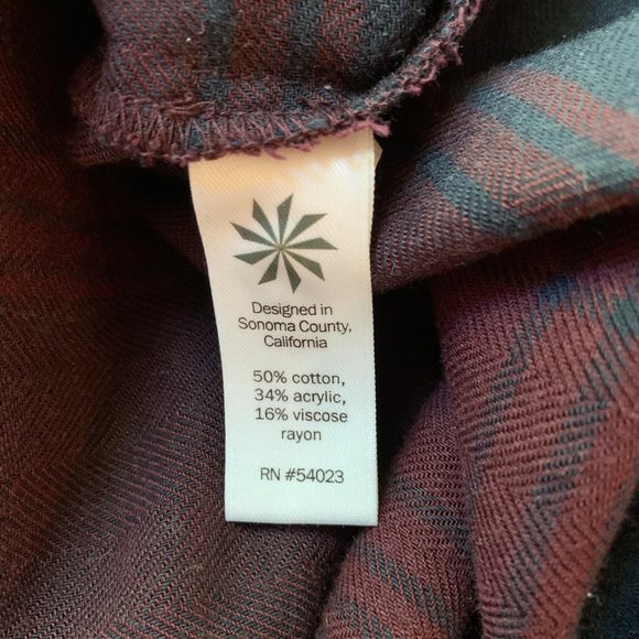 Athleta Burgundy and Black Plaid Button-Down Shirt - Picture 4 of 6